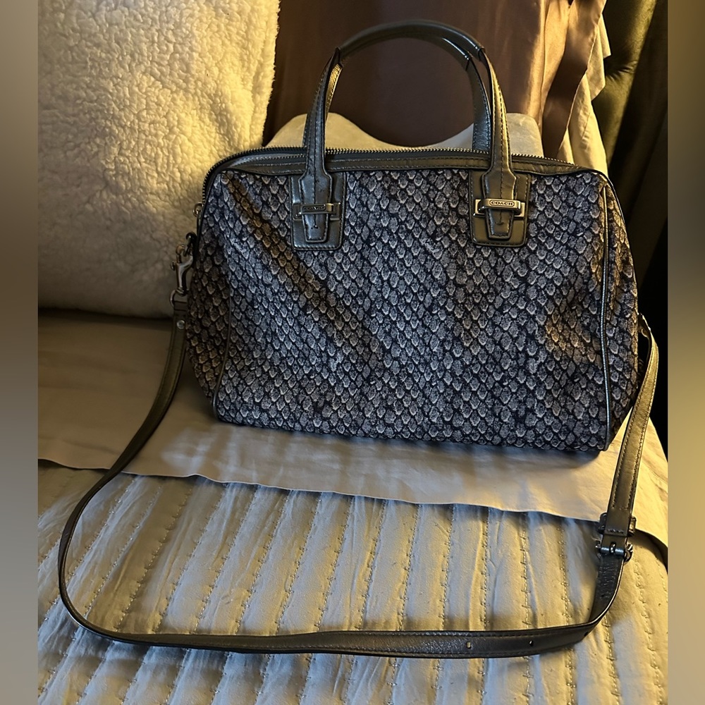 SOLD Coach Bag - FLAWLESS - Gunmetal Gray & Snakeprint